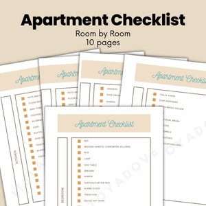 Apartment Checklist | Moving Checklist | New Home Checklist | Printable PDF