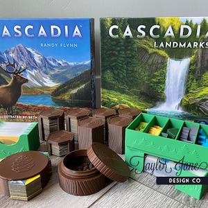 Cascadia and Landmarks Expansion Compatible Board Game Insert and Upgrades