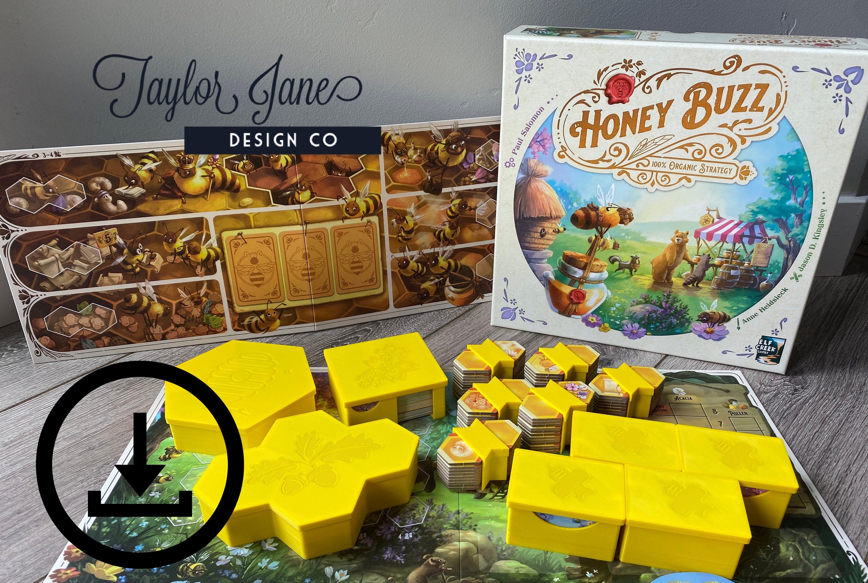 Honey Buzz digital File Only Board Game Organizer Etsy