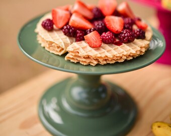 Military Green cake stand - 9 x 5 inches