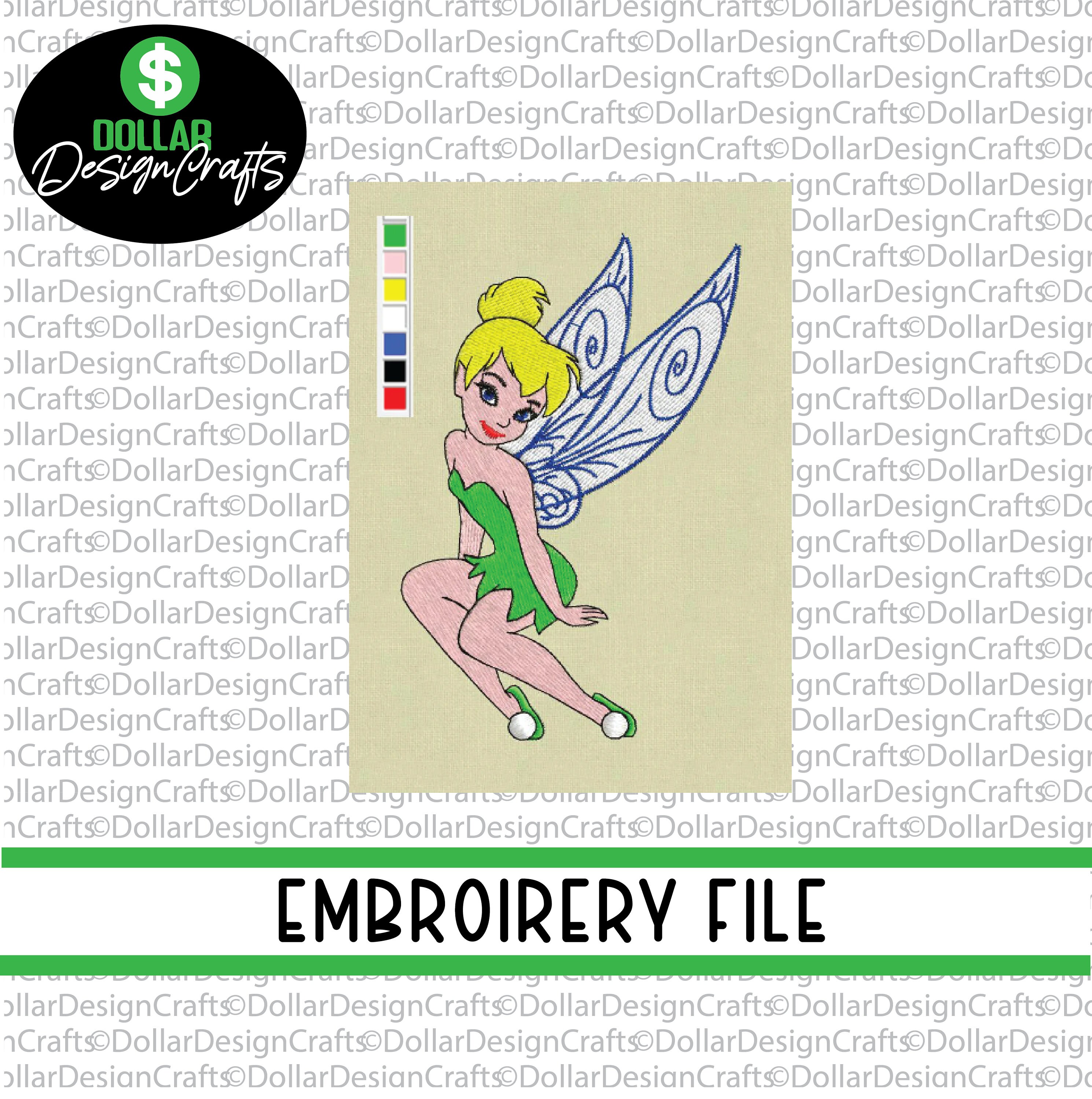 Tinkerbell Embroidery Design File Fairy 4 Inch Hoop Instant Etsy