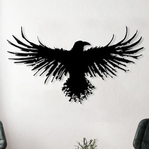 Raven Metal Viking Wall Art, Odin’s Ravens, Norse Raven Mythology Art, Viking Raven Decor, Black Raven, Nordische Wall Decor, Viking Stuff