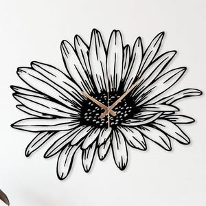 Sunflower Metal Wall Clock, Home Clock Gift, Boho Home Decor, Farmhouse Floral Decor, Nature Sunflower Home Wall Decor, Flower Clock Gift