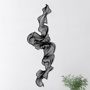 Arte de parede abstrata em metal, decoração moderna de meados do século XX, escultura de parede em estilo luxuoso, decoração de parede exclusiva, decoração de parede criativa, decoração moderna para hall de entrada.