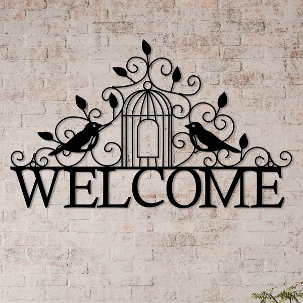 Welcome Home Sign, Metal Word Wall Art, Outdoor House Sign, Entryway Wall Decor, Front Porch Welcome Sign, Boerderij Decor, Housewarming Gift