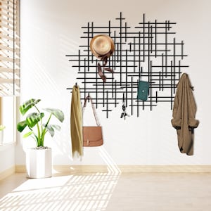 Metal Wall Coat Rack Abstract Metal Wall Decor entryway Metal Organizer metal Hat Hanger metal Key Holder boho House Decor home Accessories Etsy