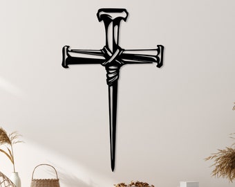 Kreuz Glaube Metall Wandkunst, christliches religiöses Dekor, Jesus Kreuz Metall Wanddekor, christliches Haus Geschenk, Glaube Dekor, Ostern Wohndekor Kunst