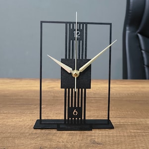 Metal Office Tabletop Clock, Bookshelf Metal Clock, Business Office Decor, Modern Home Decor, Above Desk Clock, Silent Unique Metal Clock
