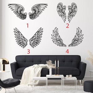 Custom Angel Wings Metal Wall Art Set of 2, Large Angel Wings Wall Decor, Metal Angel Wings Art, Wall Hangings, Guardian Angel, Home Decor
