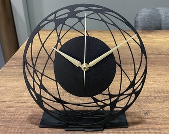 Orologio da tavolo in metallo, Decorazione orologio da ufficio, Sopra orologio da tavolo, Regalo per ufficio, Idea regalo aziendale, Orologio da scrivania silenzioso in metallo, Decorazione orologio da scaffale