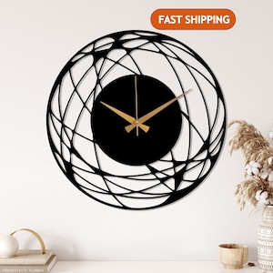 Minimalist Design Large Wall Clock, Modern Unique Wall Clock Art, Abstract Wall Clock, Home Decor Art, Oversize Metal Wall Clock, Wanduhr