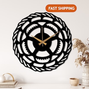 Metal Gear Wall Clock, Bicycle Lover Gift, Bicycle Gear Large Wall Clock, Cyclist Silent Wall Clock Art,Industrial Design Wall Clock,Wanduhr