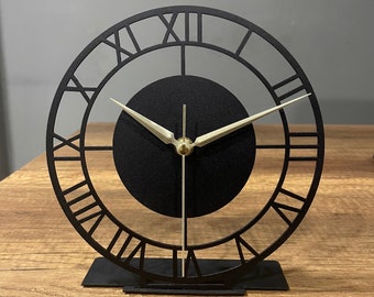 Reloj de sobremesa de metal para oficina, moderno reloj de escritorio,  ideal para oficina, regalo de empresa, decoración para el hogar, reloj de