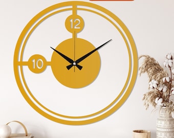 Gold Minimalist Wall Clock, Modern Livingroom Wall Clock, Unique Design Wall Clock Art, Large Silent Wall Clock,Gold Clocks for Wall,Wanduhr