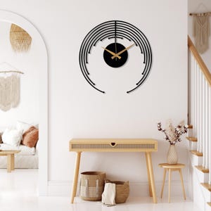 Minimalist Metal Wall Clock, Modern Silent Wall Clock, Unique Home Decor, Abstract Design Wall Clock, Wanduhr, Horloge Murale,Clock for Wall image 2