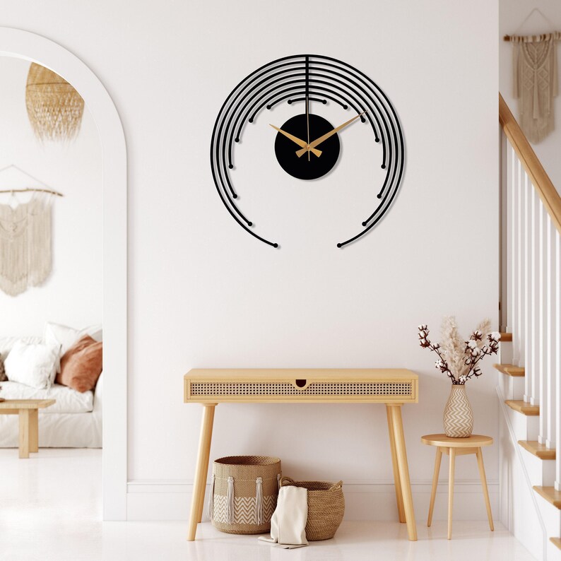 Minimalist Metal Wall Clock, Modern Silent Wall Clock, Unique Home Decor, Abstract Design Wall Clock, Wanduhr, Horloge Murale,Clock for Wall image 2