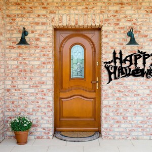 Happy Halloween Metal Wall Decor, Halloween Wall Sign, Halloween Scary Bats Wall Decor, Outdoor Entrance Decor for Halloween, Halloween Gift