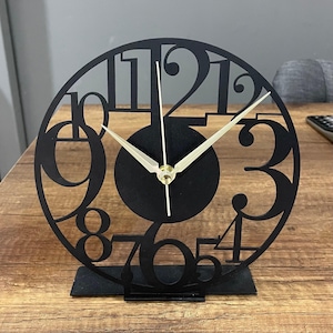 Metal Office Desk Clock, Tabletop Clock, Modern Clock,Numeral Clock,Silent Tabletop Clock,Wall Shelf Decor,Above Desk Decor,New Office Gift
