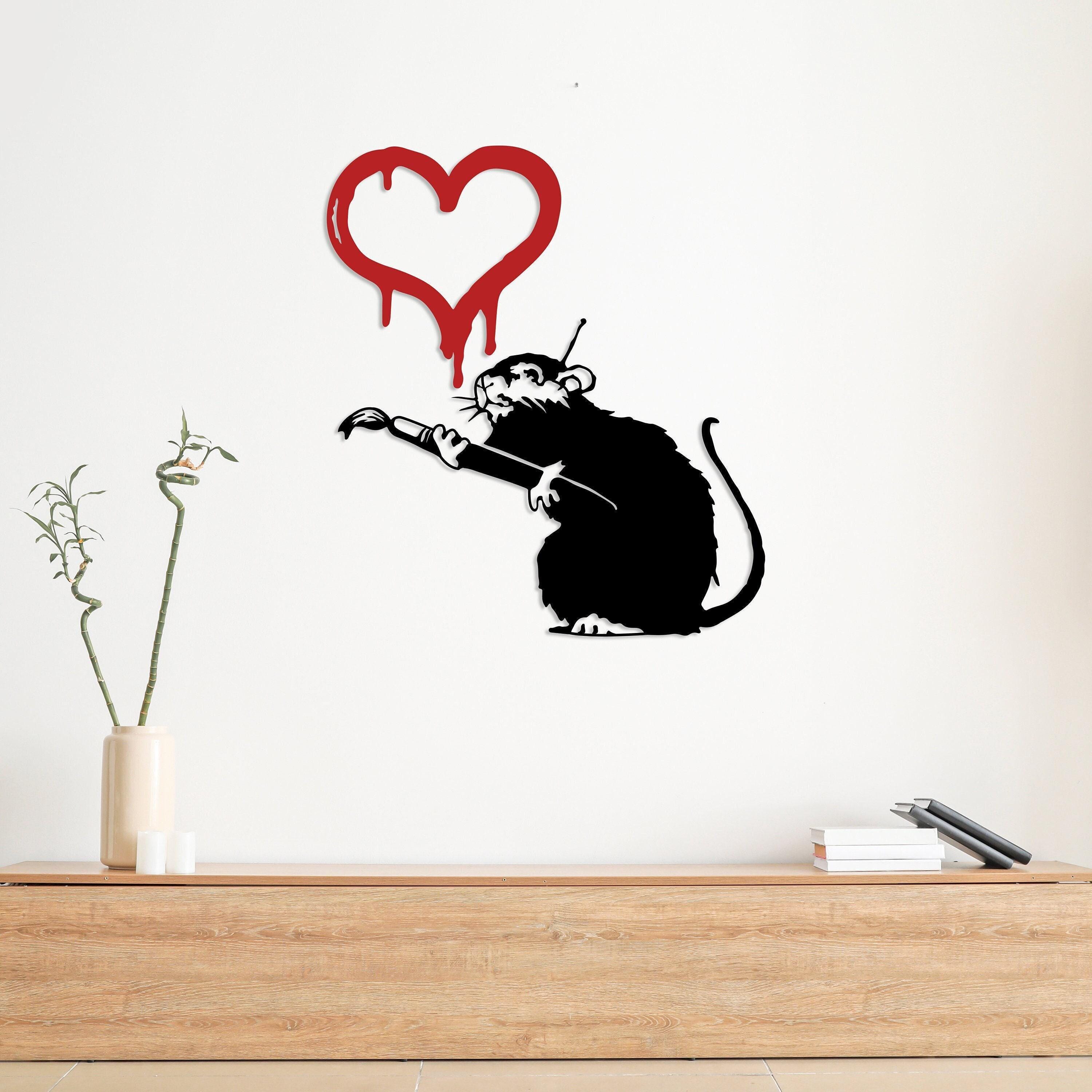 Banksy Love Rat Metal Wall Art,banksy Street Wall Art,art Lover
