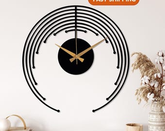 Minimalist Metal Wall Clock, Modern Silent Wall Clock, Unique Home Decor, Abstract Design Wall Clock, Wanduhr, Horloge Murale,Clock for Wall