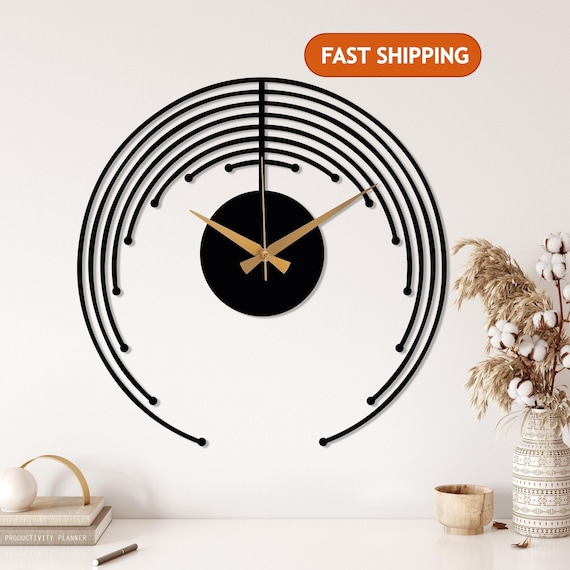 Minimalist Metal Wall Clock, Modern Silent Wall Clock, Unique Home Decor, Abstract Design Wall Clock, Wanduhr, Horloge Murale,Clock for Wall