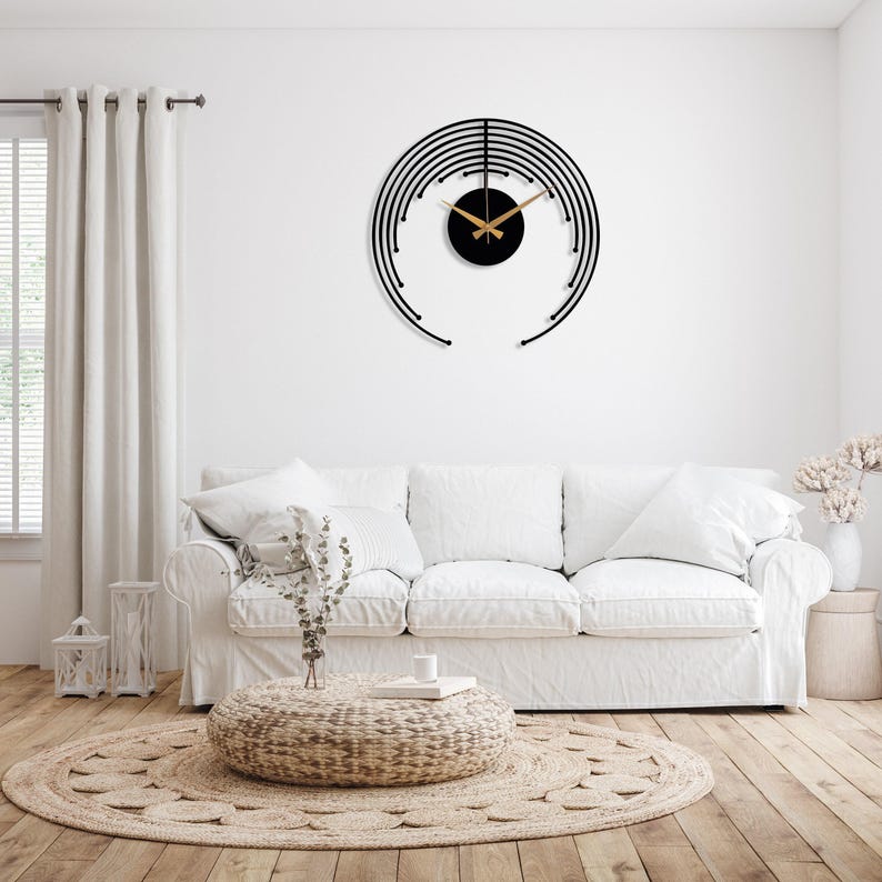 Minimalist Metal Wall Clock, Modern Silent Wall Clock, Unique Home Decor, Abstract Design Wall Clock, Wanduhr, Horloge Murale,Clock for Wall image 3