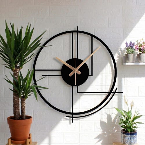 Minimalist Design Large Wall Clock, Modern Unique Wall Clock Art