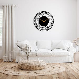 Minimalist Design Large Wall Clock, Modern Unique Wall Clock Art, Abstract Wall Clock, Home Decor Art, Oversize Metal Wall Clock, Wanduhr image 6