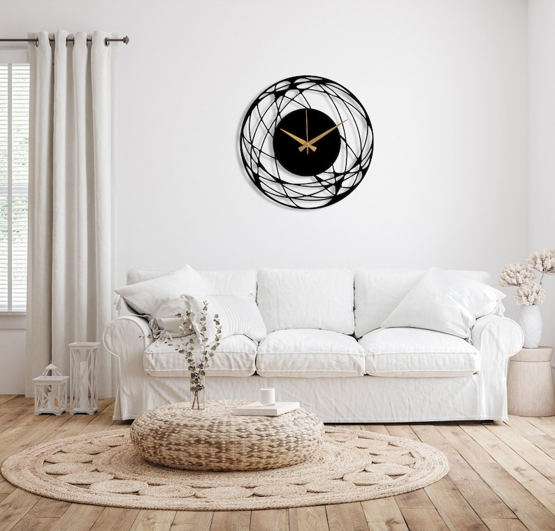 Minimalist Design Large Wall Clock, Modern Unique Wall Clock Art, Abstract Wall Clock, Home Decor Art, Oversize Metal Wall Clock, Wanduhr image 6