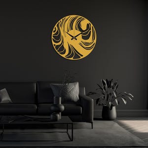 Abstract Metal Wall Clock, Mid-Century Contemporary Clock, Black Large Modern Wall Art, Minimalist Unique Home Decor, Wanduhr,Horloge Murale Gold
