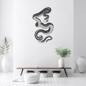 Snake Metal Wall Art, Animal Wall Decor, Wildlife Decor, Large Snake Decor, Nature Lovers Gift, Earthly Wall Art, Snake Sign, Outdoor Decor