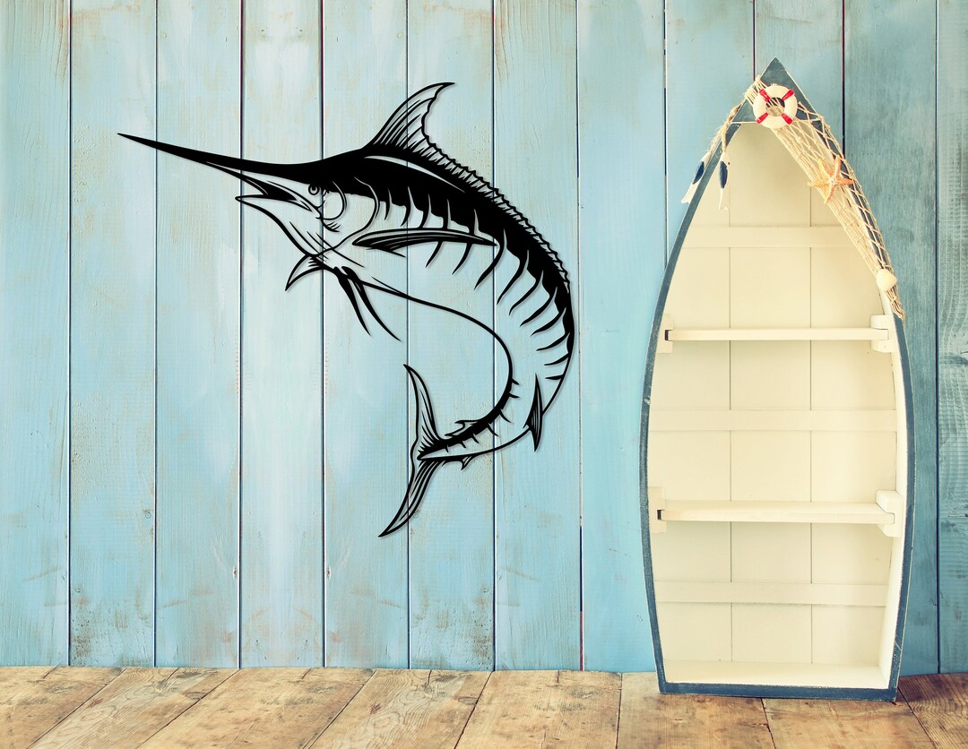 Swordfish Metal Wall Art, Fish Metal Wall Decor, Beach House Decor ...