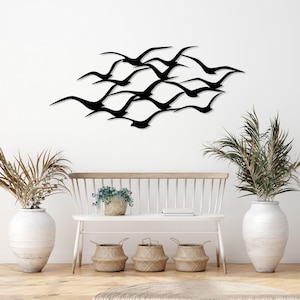 鳥の群れのメタルウォールアート、飛んでいる鳥の装飾、スチール製の鳥の壁装飾、ユニークなデザインの鳥のホームデコレーション、鳥のサイン、インテリアデコレーション、ホームアート