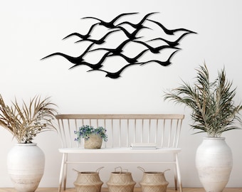 Flock of Birds Metal Wall Art, Flying Birds Decor, Steel Birds Wall Decor, Unique Design Birds Home Decor,Birds Sign,Interior Decor,Home Art