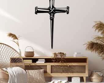 Cross Faith Metal Wall Art, Christian Religious Decor, Jesus Cross Metal Wall Decor, Christian Home Gift, Faith Decor, Easter Home Decor Art
