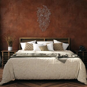 Arte de pared de metal de Medusa, decoración de cabeza de Medusa de la mitología griega, arte de pared mítico, diseño de interiores para sala de estar, arte de pared de gran tamaño, decoración única para el hogar Silver
