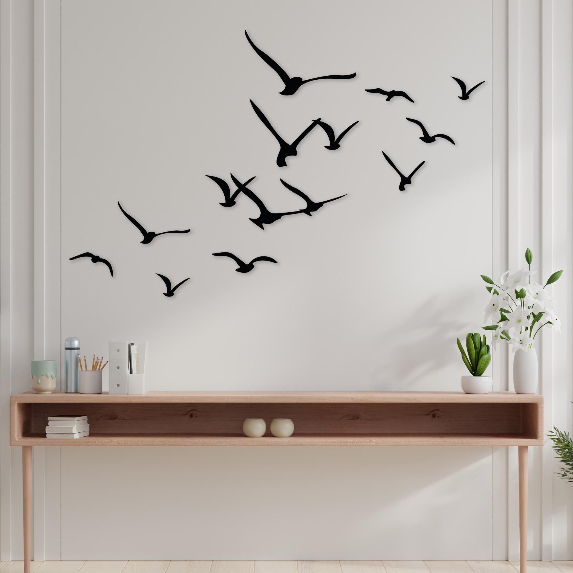 Flock of Birds Metal Wall Decor, Steel Bird Wall Decor, Boho Home Gift ...