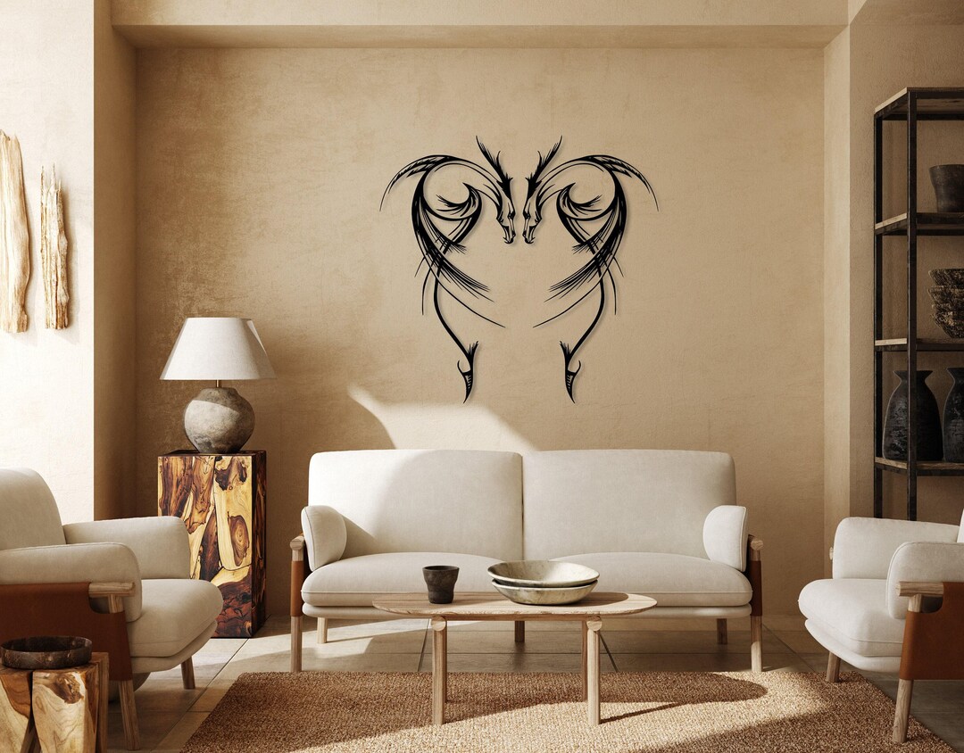 Dragon Metal Wall Decor, Mythologic Unique Tattoo Home Decor ...