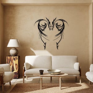 Dragon Metal Wall Decor, Mythologic Unique Tattoo Home Decor, Minimalist Dragon Line Art, Legendary Dragon Art, Man Cave Game Room Sign