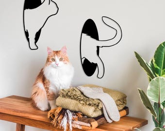Cat Decors Metal Wall Art, Metal Cat Line Art, Cat Lovers Gift, Cat Metal Sign, Cat Wall Decor, Pet Lover Gift, Animal Decor,Minimal Cat Art