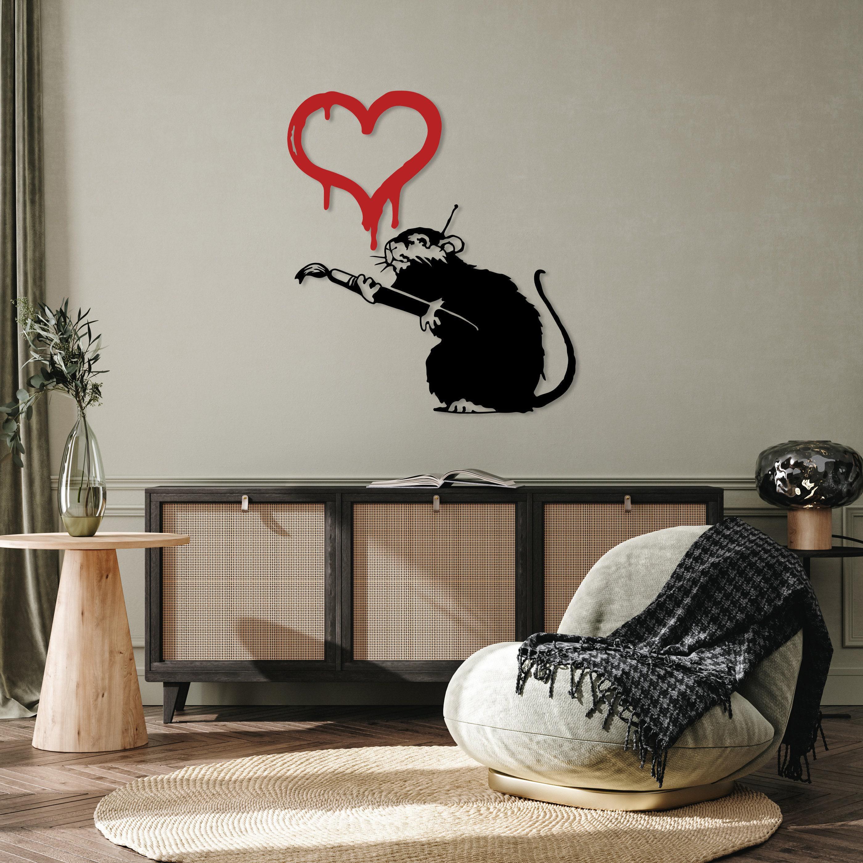 Banksy Love Rat Metal Wall Art,banksy Street Wall Art,art Lover