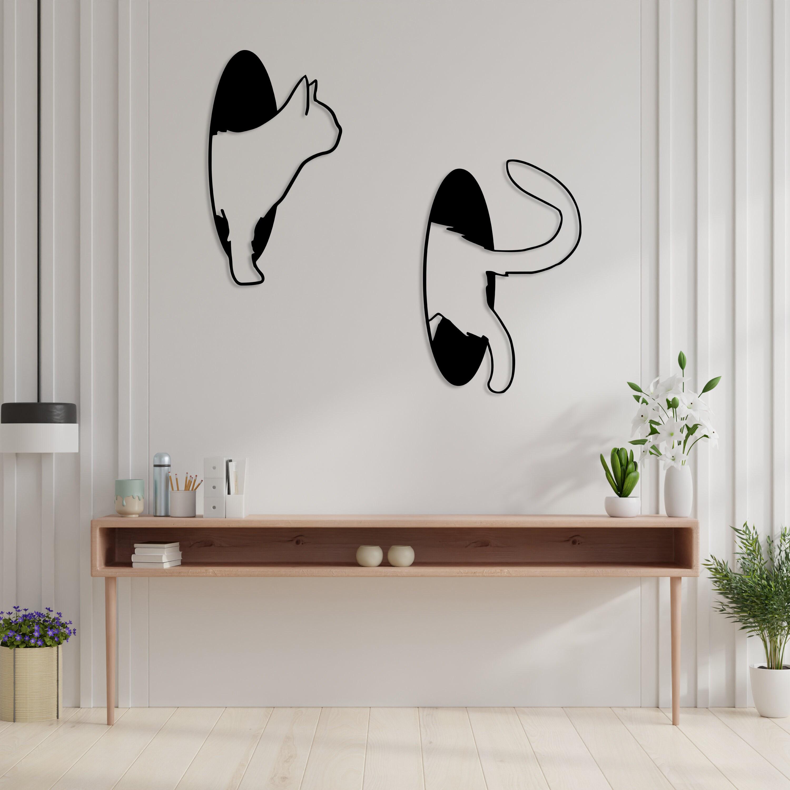 Kat Metalen Muurkunst Decor IJzeren Muur Sculpturen Voor Kat Metalen Muurkunst Decor IJzeren Muur Sculpturen Voor