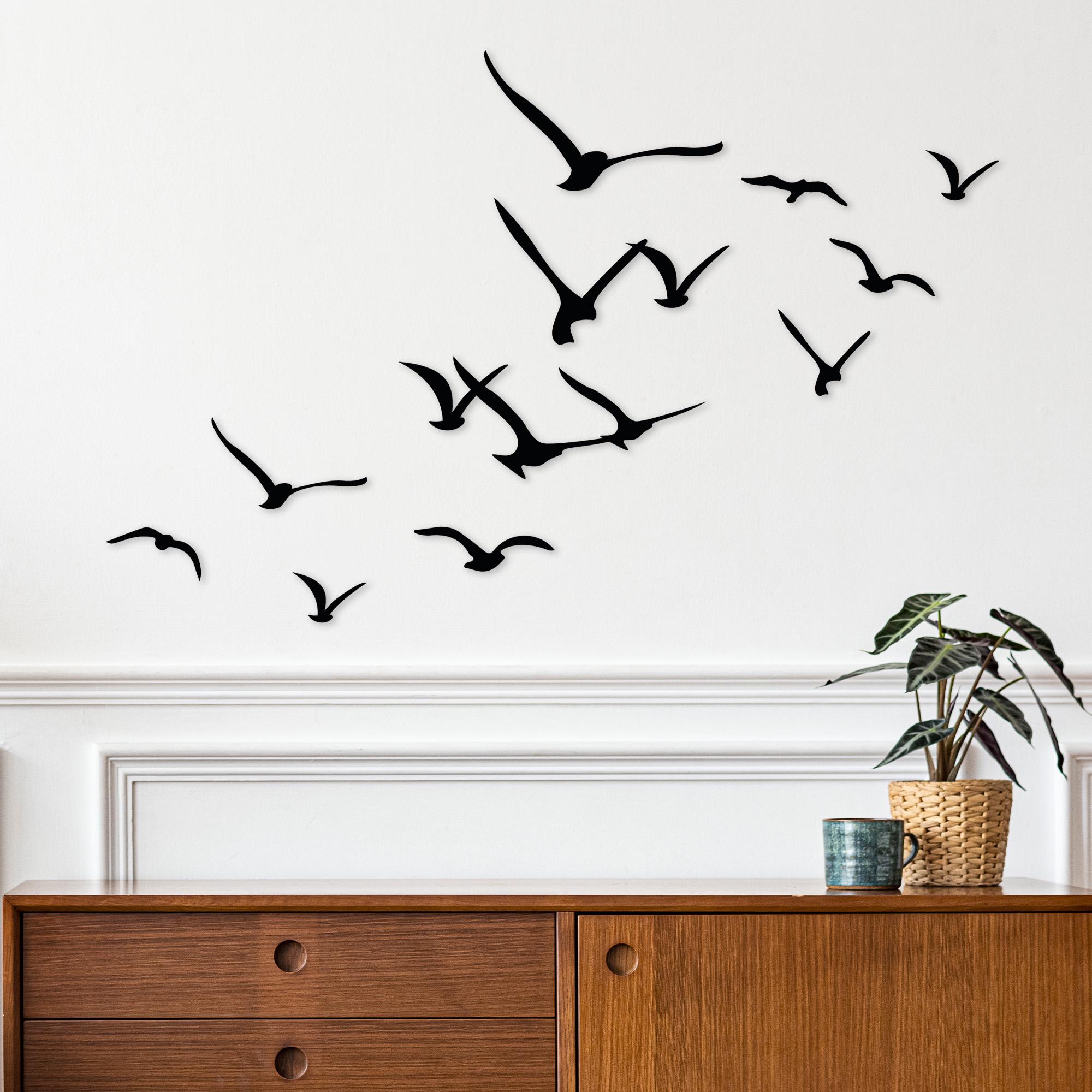 Flock of Birds Metal Wall Decor, Steel Bird Wall Decor, Boho Home Gift ...