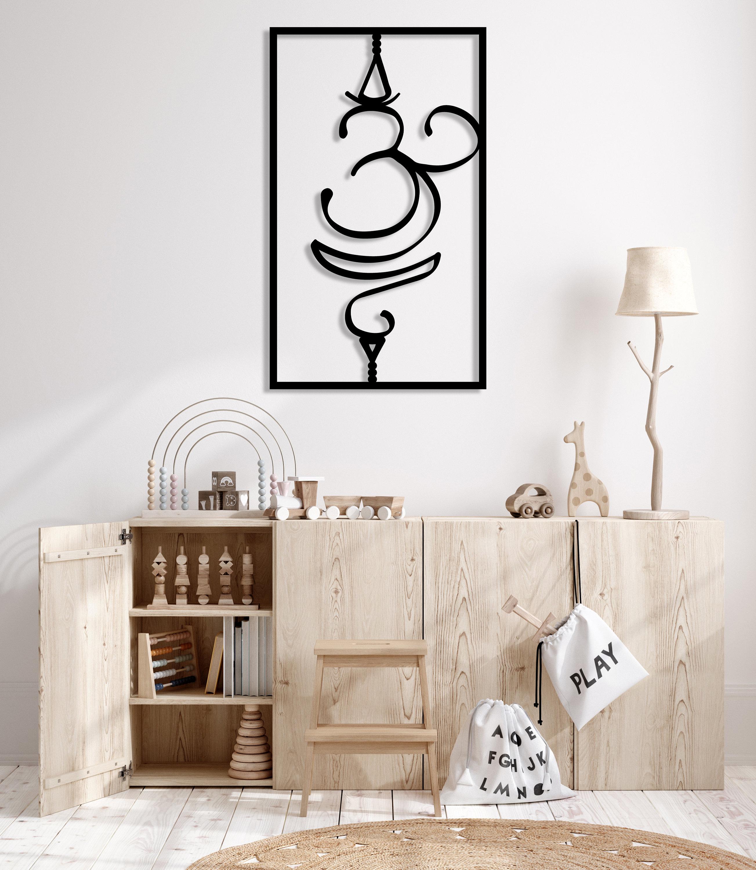 Letrero De Pared OM Sol Metal – 9x9 Pulgadas, Namaste, Yoga, Meditación (Skilwerx)