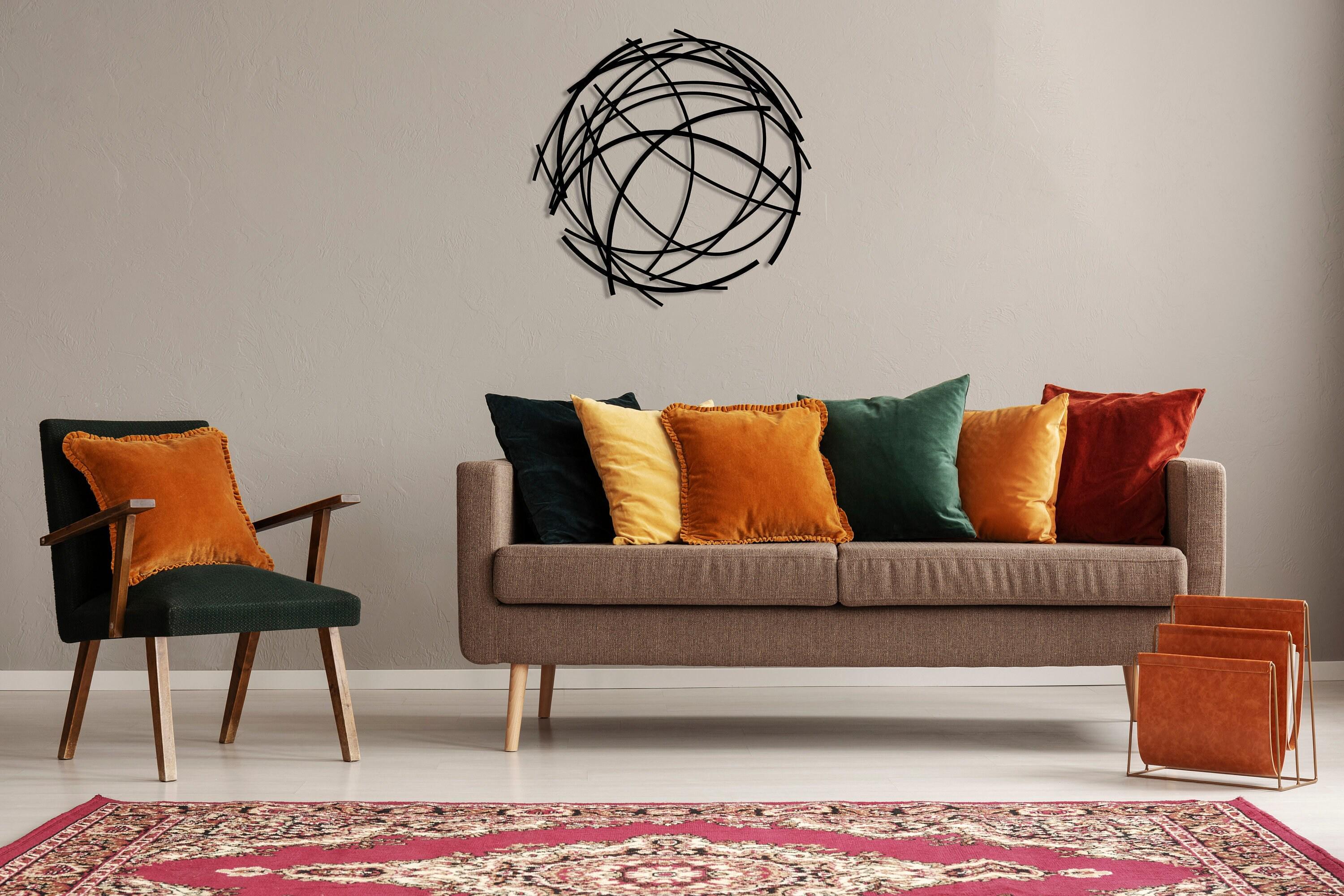 Modern Circular Abstract Metal Wall Art, Contemporary Round Abstract ...