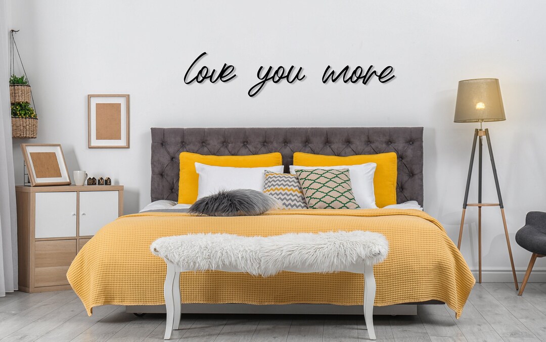 Love You More Metal Wall Sign, Love You More Above Bed Decor, Master