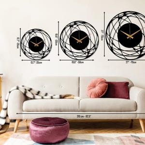 Minimalist Design Large Wall Clock, Modern Unique Wall Clock Art, Abstract Wall Clock, Home Decor Art, Oversize Metal Wall Clock, Wanduhr image 8