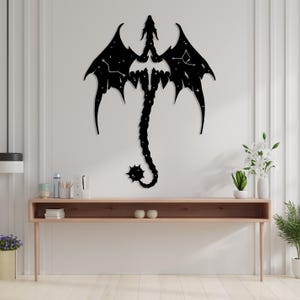 Dragon Metal Wall Art, Metal Fantasy Wall Decor, Dragon Lover Gift, Mythical Dragon, Legendary Dragon Art, Gothic Room Decoration