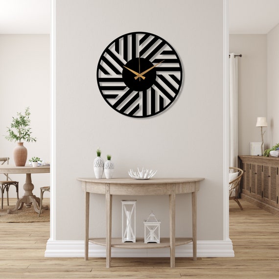 38 Modern Metal Large Map Wall Clock Decor Creative Silent Clocks Art for  Living Room