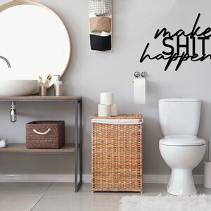 Make Shit Happen Metal Bathroom Wall Art, Funny Bathroom Sign, Restroom Wall Decor, Above Toilet Art, Unique Wall Words, Housewarming Gift image 7